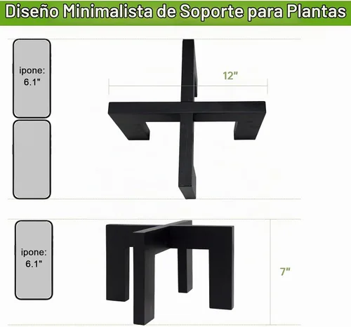 Vista 5 de hismocal Soporte de Madera para Plantas Interior/Exterior, Soporte Grande para Plantas, Soporte para Macetas Robusto y Estable, Se Adapta a