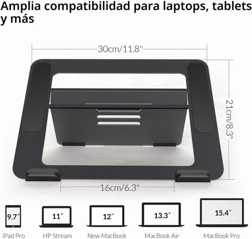 Vista 7 de [Usado] Avantree YS104 - Soporte ajustable de aluminio para portátil y tableta