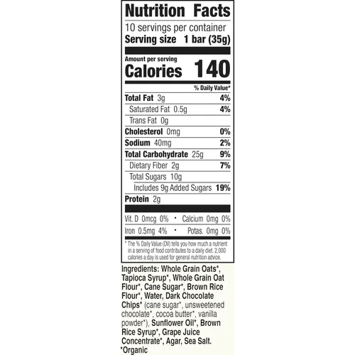 Vista 2 de Cascadian Farm Barras de granola con chispas de chocolate orgánico, 10 unidades, 12.3 oz