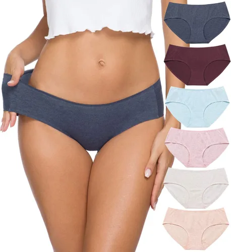 Vista 7 de Wealurre Bikini de algodón bragas transpirables para mujer, ropa interior cómoda sin costuras B2/W2/A2