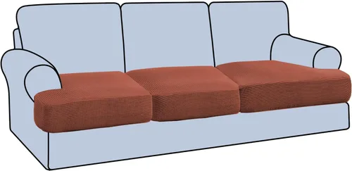 Vista 24 de H.VERSAILTEX Funda elástica para sillón con cojín en forma de T, fundas de cojín en T para sillón y sofá de sala de estar, funda para sofá, funda