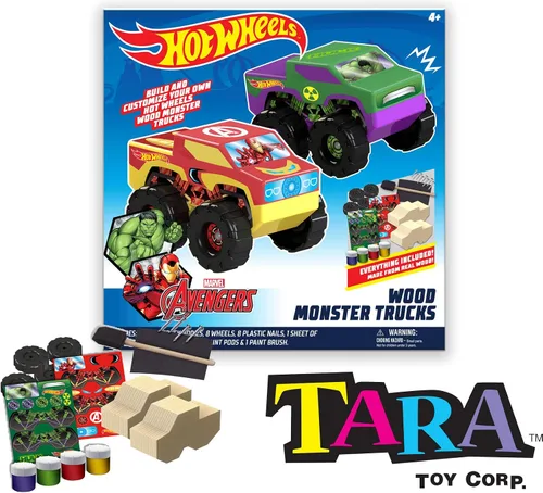 Vista 2 de Hot Wheels Tara Toy 2pk Wood Racer - Hulk/Ironman, 58788
