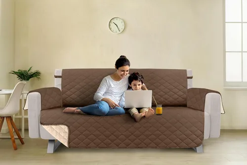 Vista 7 de Utopia Bedding - Funda reversible para sofá, resistente al agua, protector de muebles con tubos de espuma y correas elásticas para niños, perros