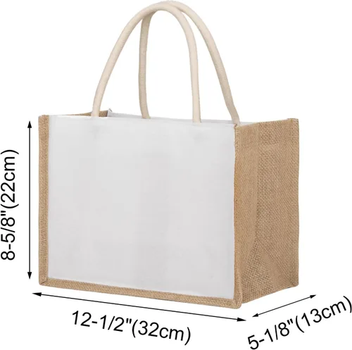 Vista 5 de TOPTIE 6 bolsas de yute de arpillera con asas reutilizables para damas de honor, bodas, compras, bricolaje