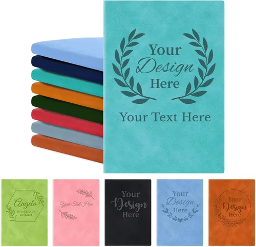 Vista 8 de Diario de cuero personalizado, diario personalizado con nombre de flor de nacimiento grabada, regalo de cumpleaños, oficina, Navidad, para mujeres