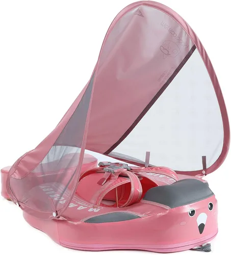 Vista 13 de Mambobaby Float Add Tail Flotador de natación para bebé/bebé con toldo, no inflable, sólido, mejorado, suave, impermeable, material de cuero