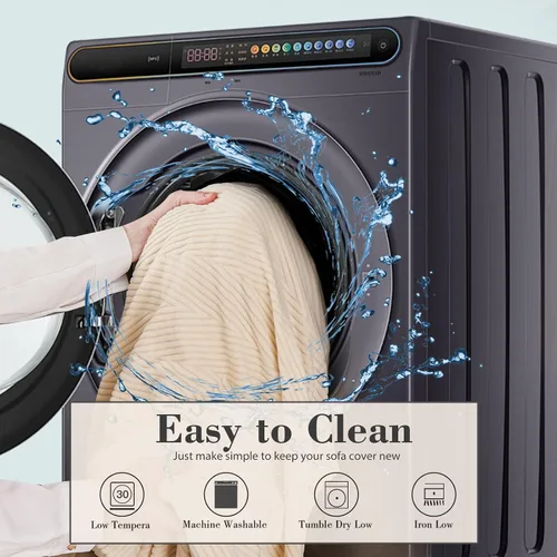 Vista 7 de Fundas de cojín para sofá seccional, fundas de sofá elásticas resistentes al desgaste para sofá universal, protector de cojín elástico lavable, Beige
