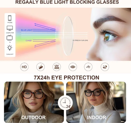 Vista 5 de Gafas de Lectura para Mujeres - Gafas de Lectura Oprah de Luz Azul con Bisagra de Resorte, Antirreflejos/Antifatiga para Computadora