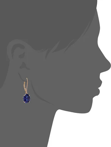 Vista 3 de Tienda Collection 14k Gold 8 x 10mm Oval Gemstone Dangle Earrings for Women with Leverbacks