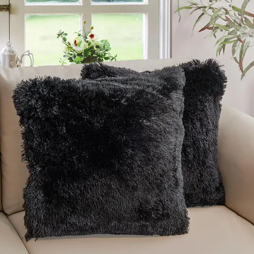 Vista 13 de Cheer Collection Almohadas Decorativas para Sofá y Cama, Almohadas Decorativas Suaves de Pelo Largo con Rellenos Incluidos, Acogedoras Almohadas