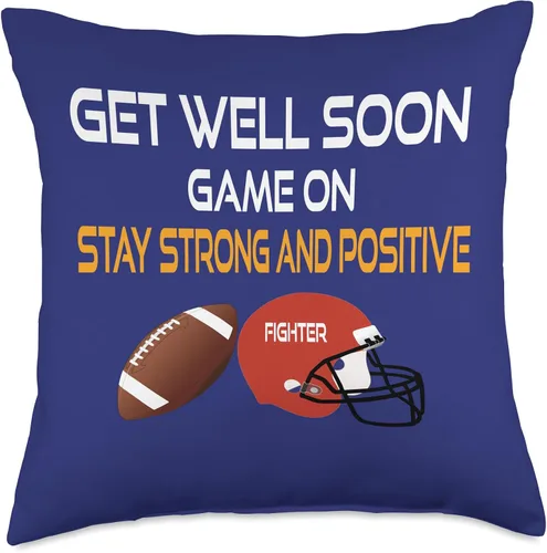 Vista 5 de DesignsByKelley Best Wishes Fast Recovery Gifts Get Well Soon Football Gifts - Almohada para niños y adolescentes, 16.0 x 16.0 in, multicolor