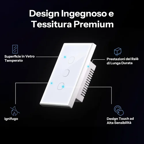 Vista 3 de SONOFF TX Gen2 - Interruptor inteligente táctil de pared, 1 canal, panel tipo 120, 2.4GHz Wi-Fi, control de aplicación eWeLink, compatible