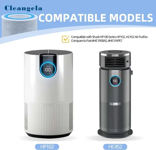 Vista 2 de Filtro de repuesto HP102 compatible con purificador de aire Shark HP100 HP102 HP102PET HP132 HC450 HC451 HC452 HC455 Paquete de 2 filtros