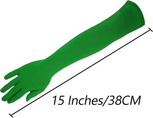 Vista 5 de Guantes de elastano de 15 pulgadas para hombre y mujer, con longitud al codo, elásticos, para disfraz de cosplay