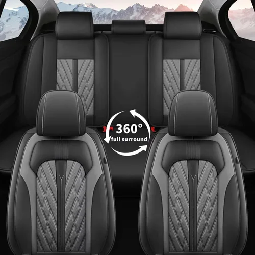 Vista 7 de TTX LIGHTING Juego completo de fundas de asiento para automóvil para Dodge Dart 2013-2016, cojines de asiento de cuero transpirable, impermeables