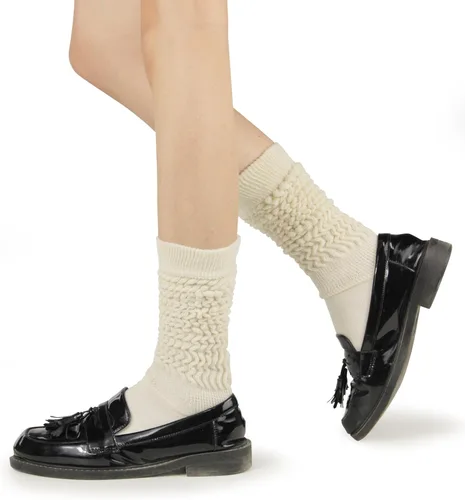 Vista 6 de BomKinta Calcetines holgados para mujer, calcetines de bota alta hasta el muslo, calcetines suaves para mujer, tallas 5-9