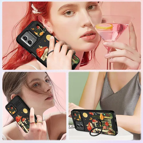 Vista 6 de Funermei - Funda para Moto G Stylus 5G 2023 con soporte de anillo, diseño Hongo de la Luna