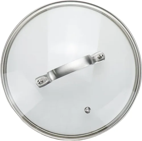 Vista 10 de Tapa de olla de vidrio transparente de 8 pulgadas para funda de repuesto para sartén Con mango de puente de arco de acero inoxidable plateado
