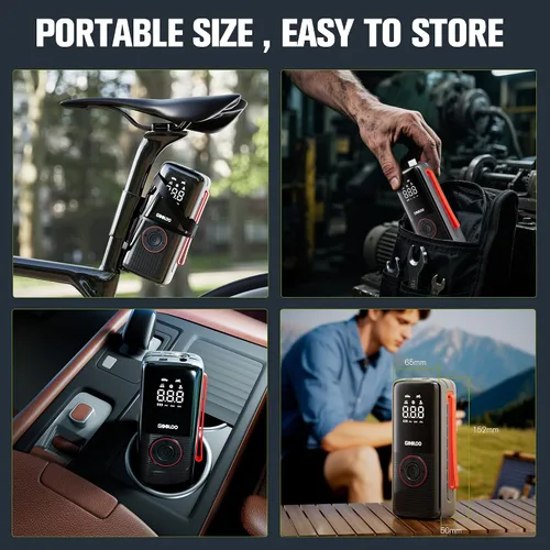 Vista 7 de GOOLOO A6 Lite 160 PSI y 7500mAh Inflador de neumáticos Compresor de aire