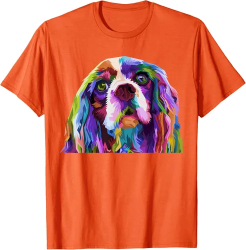 Vista 45 de Camiseta con diseño de Cocker Spaniel de arte pop para dueños de perros, Negro, S