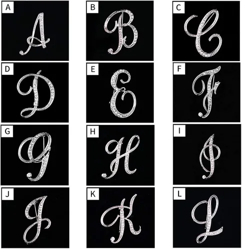 Vista 5 de ETHOON Broche de letras con inicial de diamantes de imitación para mujer manualidades plateado A-Z