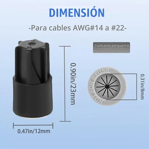 Vista 5 de 50 piezas de conectores de cable eléctrico impermeables, tapas de tuercas de torsión impermeables para exteriores, conector de terminal de cable