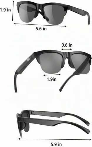 Vista 5 de F06 - Lentes de sol inteligentes con Bluetooth de oreja abierta para hombres y mujeres, 5.3 Bluetooth, control táctil, llamadas de música con lentes