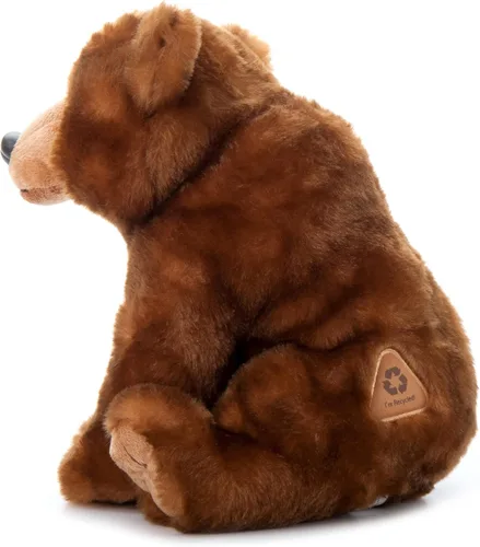 Vista 3 de The Petting Zoo Oso de peluche, regalos para niños, animales salvajes del zoológico Onez, juguete de peluche de oso marrón de 12 pulgadas