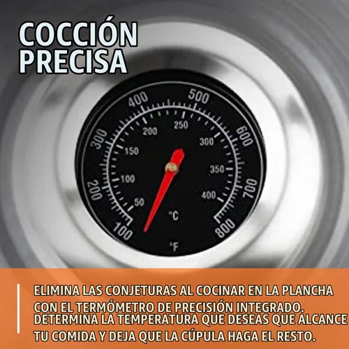 Vista 3 de Yukon Glory Cúpula de fusión de queso inoxidable con medidor de temperatura