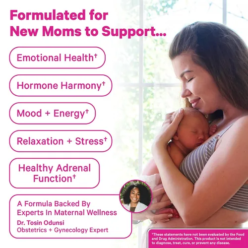 Vista 4 de Pink Stork Té posparto Upliflift: recuperación posparto + apoyo del estado de ánimo, equilibrio hormonal para mujeres después del embarazo