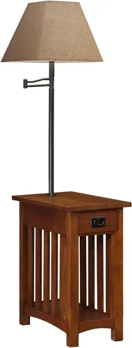 Vista 18 de Leick Home 9018-BR - Mesa auxiliar de patas de cabriole francés con un cajón, con estante, color marrón cereza