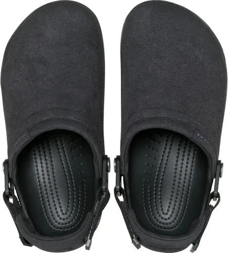 Vista 4 de Crocs Zuecos clásicos de lona elaborados unisex para hombres y mujeres Ante negro