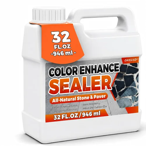 Vista 8 de Wet Look Stone Sealer, 1 Gallon, Concrete Sealer & Stone Color Enhancer