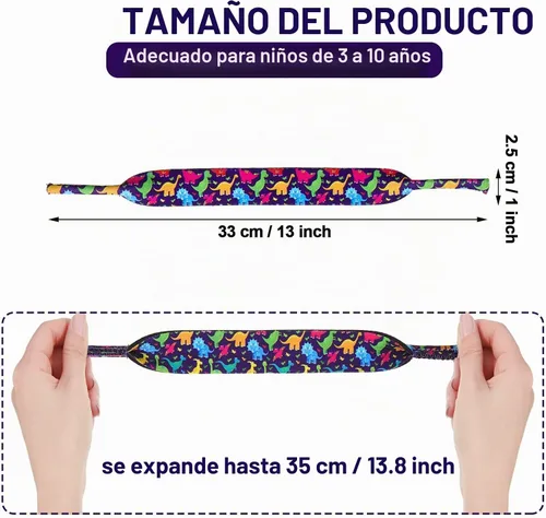 Vista 5 de Weewooday 6 piezas de correa para gafas de sol antideslizantes para niños, retenedor de cordón