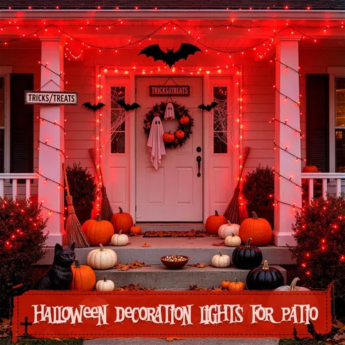 Vista 2 de JMEXSUSS 250 luces LED rojas para Halloween, cadena de luces rojas de 91.5 Rojo