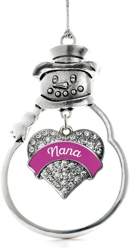 Vista 229 de Inspired Silver - Big Sis - Adorno de Navidad plateado - Adorno de árbol de Navidad con dije de corazón con circonita cúbica - Decoración colgante
