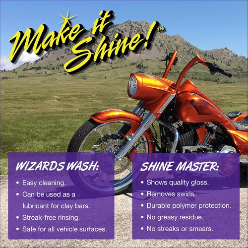 Vista 6 de Kit de detalles de coche Wizards - Kit de limpieza de coche premium y completo - Kit de detalle de coche de 7 piezas con Mist n Shine, brillo