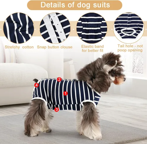Vista 3 de Etdane Pañales para perros, bragas sanitarias, camisas de período fisiológico, trajes de recuperación quirúrgica para perros machos y hembras