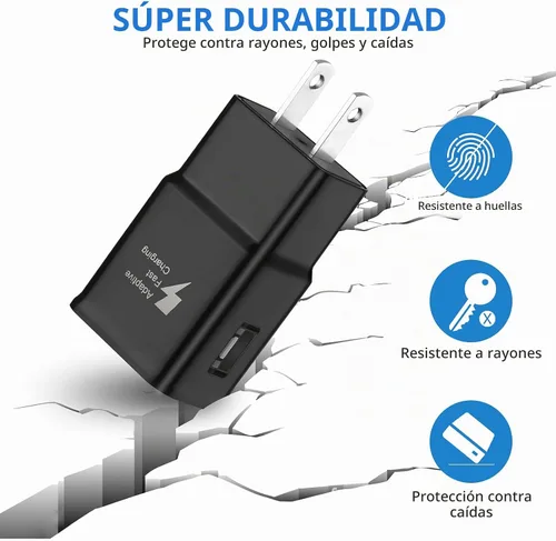 Vista 5 de Paquete de 2 adaptadores de carga rápida adaptables para Samsung Galaxy S26 S25 S24 S23 S22 S21 S20 S10 Plus S9 S8 S7 A57 A36 A26 A17 A15 A14 A13