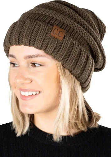 Vista 320 de Funky Junque Gorro de moda de punto trenzado de talla extragrande, grueso, abrigado, suave y holgado