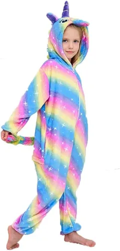 Vista 29 de Pijama de unicornio unisex para niños, enteritos para disfraz, Halloween