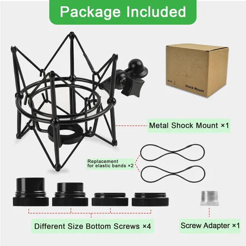 Vista 4 de Soporte de choque para micrófono, soporte de micrófono de condensador para AT2020 MXL 770 MXL 990 Neumann U8/U87Ai Samson G Track Pro Rode Procaster