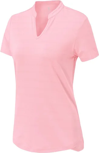 Vista 87 de Gopune Polo de golf con cuello en V para mujer, sin cuello, manga corta, ligera, de secado rápido, camisetas de tenis para correr