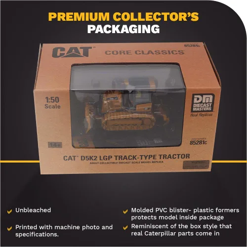 Vista 6 de Diecast Masters 1:50 Caterpillar D5K2 LGP Tractor tipo oruga - Serie High Line 85281