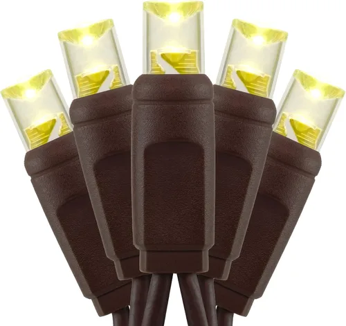 Vista 13 de YULETIME Luces LED de Navidad blancas frías de 0.197 in, 33 pies, 100 unidades de espacio de 4 pulgadas, de una sola pieza, de gran angular