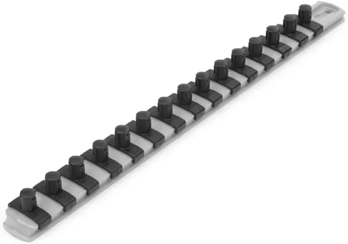 Vista 28 de TEKTON 3/8 Pulgadas de accionamiento x 8 Pulgadas de riel de enchufe, 10 clips (negro) OSR11210 Fabricado en EE. UU