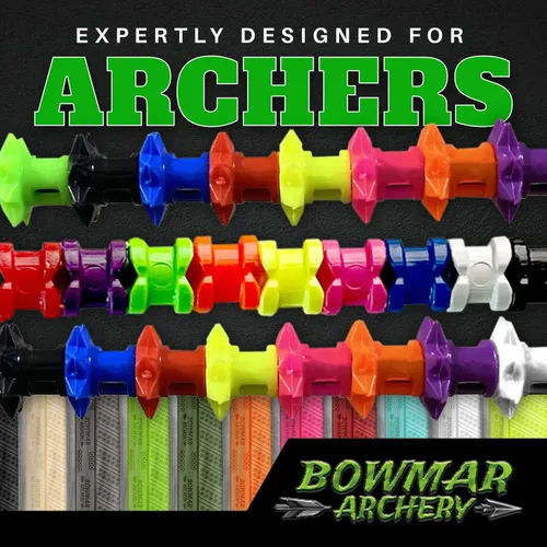 Vista 3 de Bowmar Archery Botón de nariz, extremadamente ligero, crea un punto de anclaje consistente, dos tamaños incluidos (rosa)