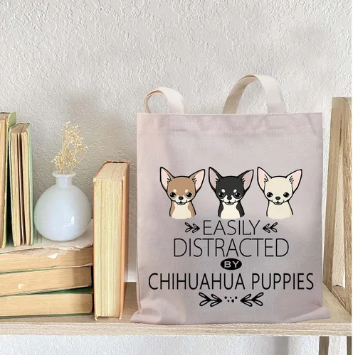 Vista 3 de BDPWSS Chihuahua - Bolsas de hombro de lona para mujer, Chihuahua, mamá, Chihuahua, cachorros, regalo para amantes de los perros