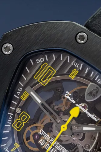 Vista 6 de Tonino Lamborghini Reloj automático Spyderleggero esqueleto amarillo titanio TLF-T06-3 Reloj de esqueleto