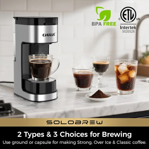 Vista 2 de CHULUX SoloBrew - Cafetera de una sola porción para cápsulas K Cup